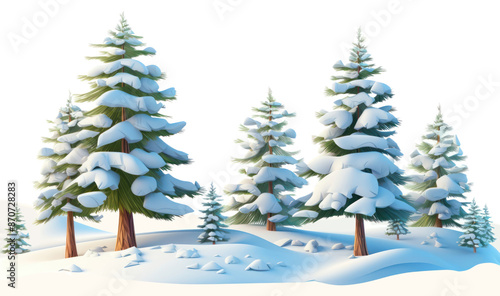 Fototapeta Naklejka Na Ścianę i Meble -  PNG Snow pine christmas outdoors.