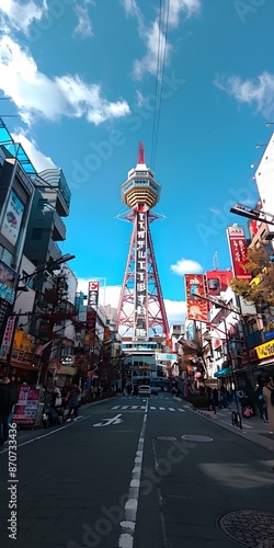 A street view of Dotombori, Osaka, Japan photo