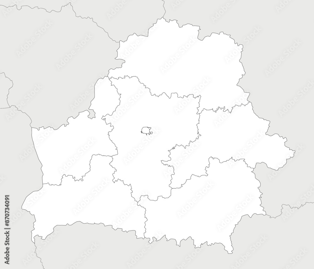Vector blank map of Belarus with regions or oblasts and administrative divisions, and neighbouring countries. Editable and clearly labeled layers. Vector blank map of Belarus with regions or oblasts and administrative divisions, and neighbouring countries. Editable and clearly labeled layers.