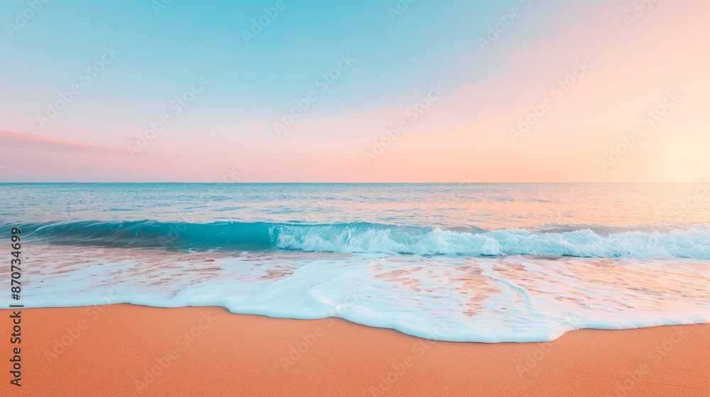 Beautiful sunset at the beach with soft waves and clear sky. Serene ocean landscape with vibrant colors. Perfect for relaxation themes. Beautiful sunset at the beach with soft waves and clear sky. Serene ocean landscape with vibrant colors. Perfect for relaxation themes.