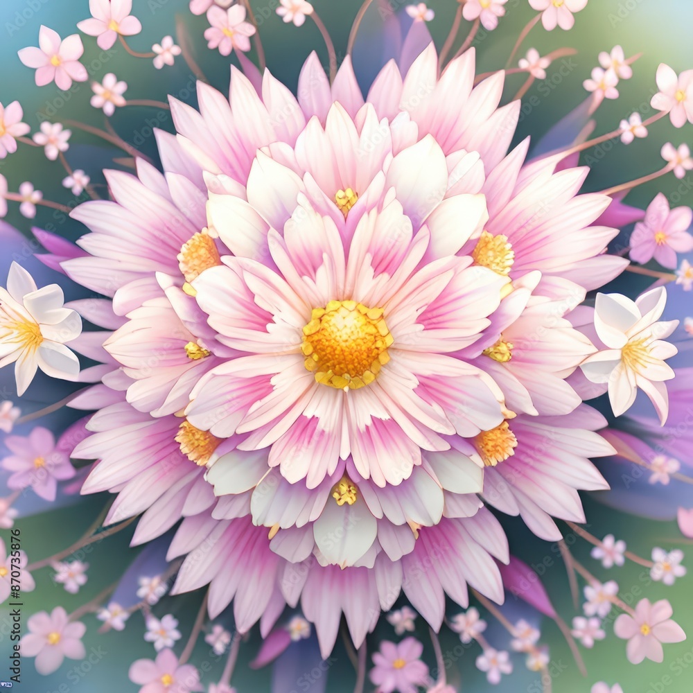 Obraz premium flower art, floral illustration, pastel flowers, flower bouquet
