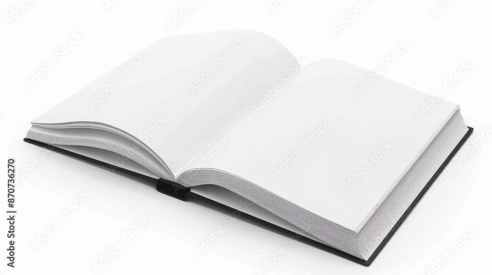 Blank book with empty pages on white background Blank book with empty pages on white background