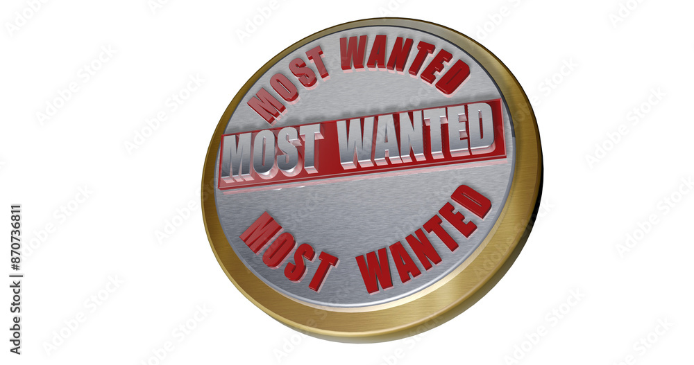 Obraz premium Most Wanted Rubber Stamp Impression 3