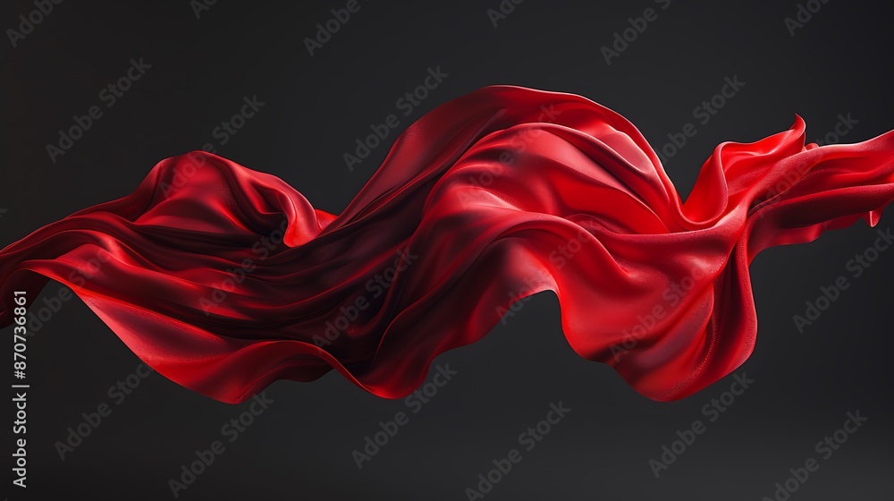 Red Silk Fabric Flowing in the Wind Red Silk Fabric Flowing in the Wind