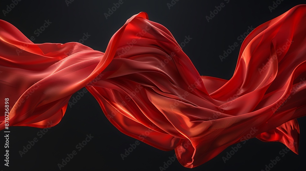 Red Fabric Flowing in the Air Red Fabric Flowing in the Air
