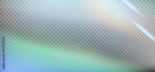 Rainbow reflection highlights. Glare from water and glass. Glittering particles for social media backgrounds, product presentations, photo shots. Vector eps10
