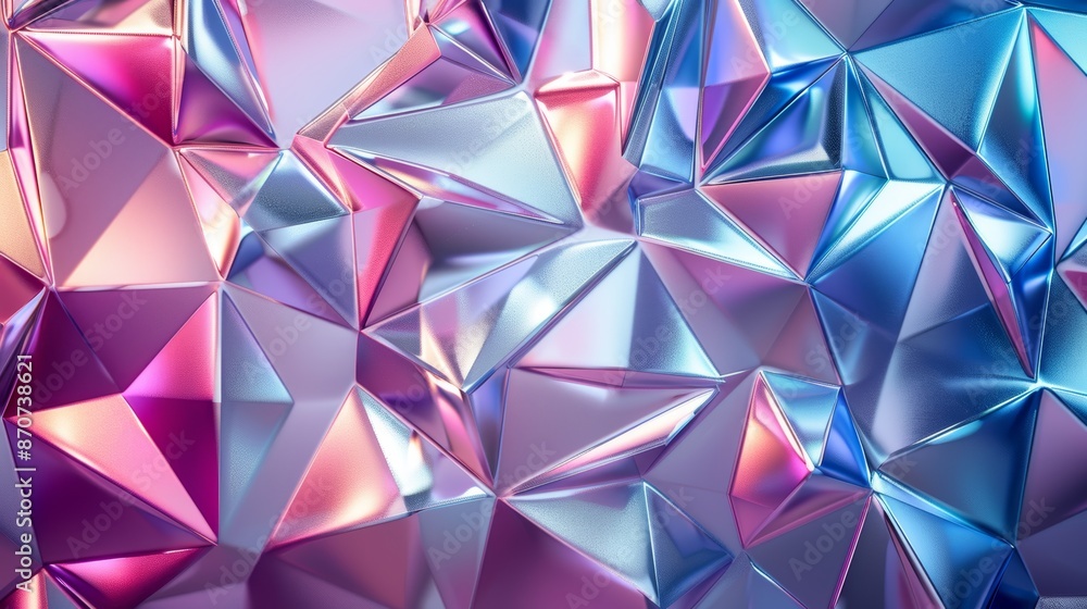 Abstract iridescent geometric background with blue and pink hues. Abstract iridescent geometric background with blue and pink hues.