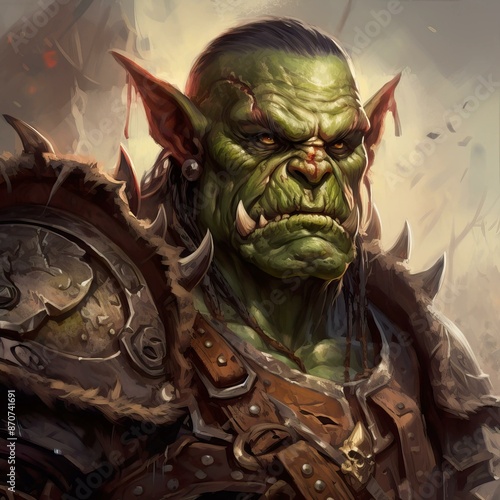 Orc war chief's oil painting - A fierce fantasy character. fantasy character 
