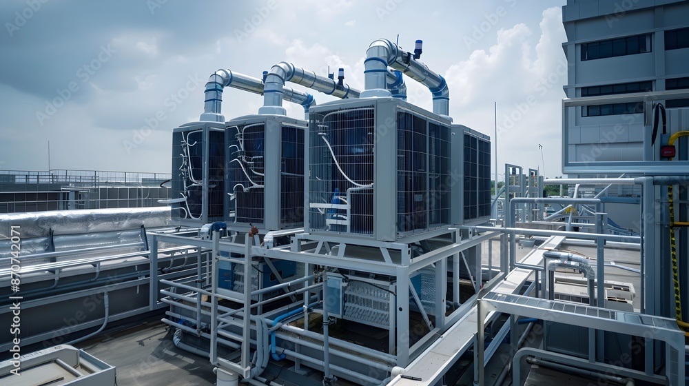 Fototapeta premium Efficient Water Reuse System for Industrial Cooling and Temperature Control Management