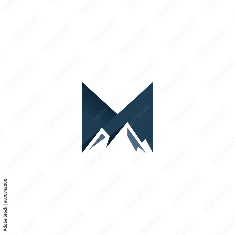 M Mountain Logo Vector Illustration. M Icon Design M Mountain Logo Vector Illustration. M Icon Design