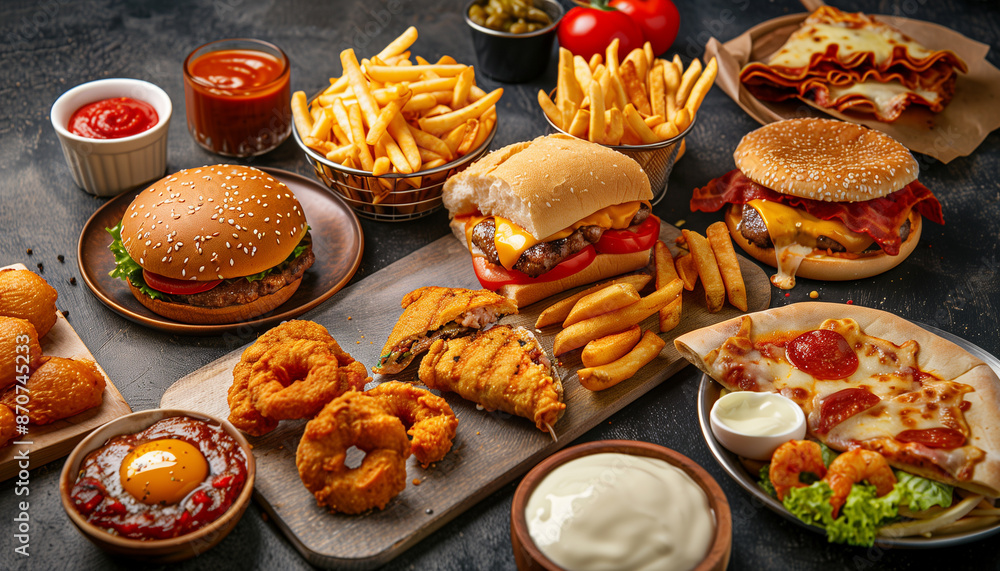 Fototapeta premium Fast Food Feast