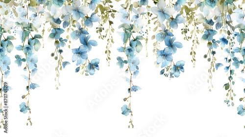 Fototapeta Naklejka Na Ścianę i Meble -  PNG Elegant floral hanging watercolor illustration