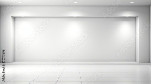 Wallpaper Mural Empty White Room with Recessed Lighting Torontodigital.ca