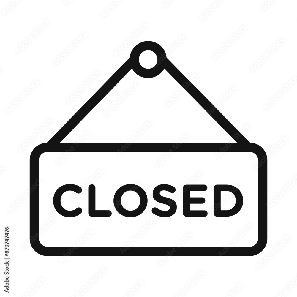 Closed Sign Symbol mark in filled style Closed Sign Symbol mark in filled style