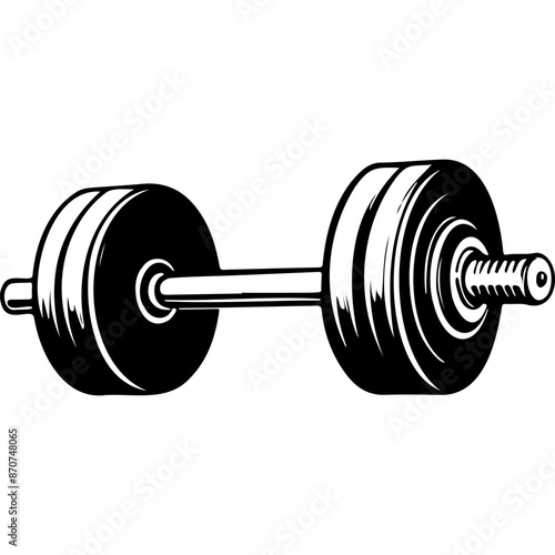 barbell hand drawn line illustration, transparent background