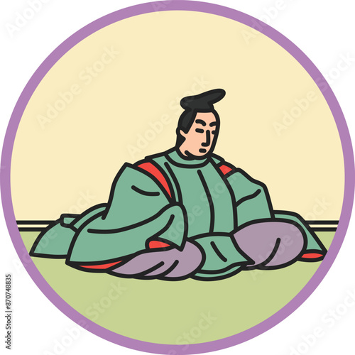 カラー円形シンプル百人一首　春道列樹