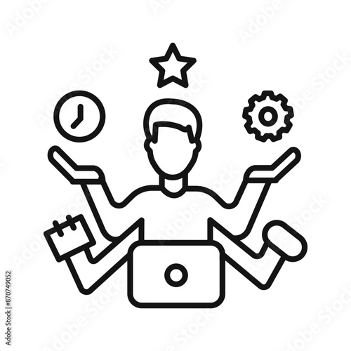 Multitasking Symbol mark in filled style