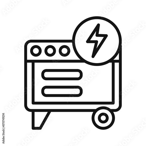 Portable power generator Symbol mark in filled style