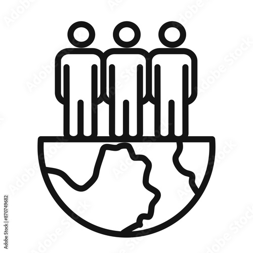 World population Symbol mark in filled style