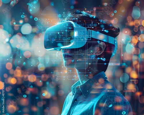 Wallpaper Mural Innovative Cloud Architecture Design Session with Virtual Reality Tools in Business Concept Torontodigital.ca