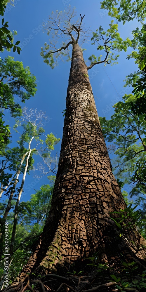 Fototapeta premium Giant rainforest tree from below
