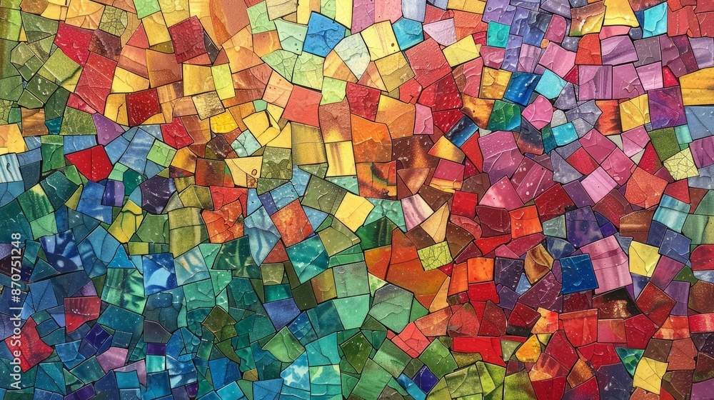 A captivating image depicting an intricate collection of colorful, geometric shapes arranged in a complex, visually stunning pattern. A captivating image depicting an intricate collection of colorful, geometric shapes arranged in a complex, visually stunning pattern.