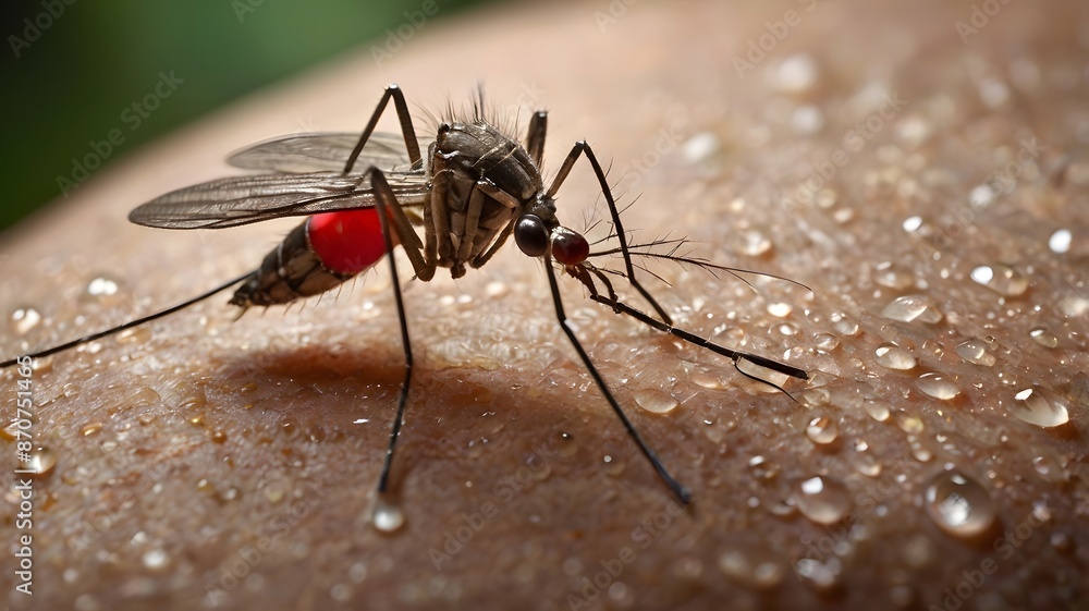 Mosquito on kids skin. Insect bite repellent Mosquito on kids skin. Insect bite repellent