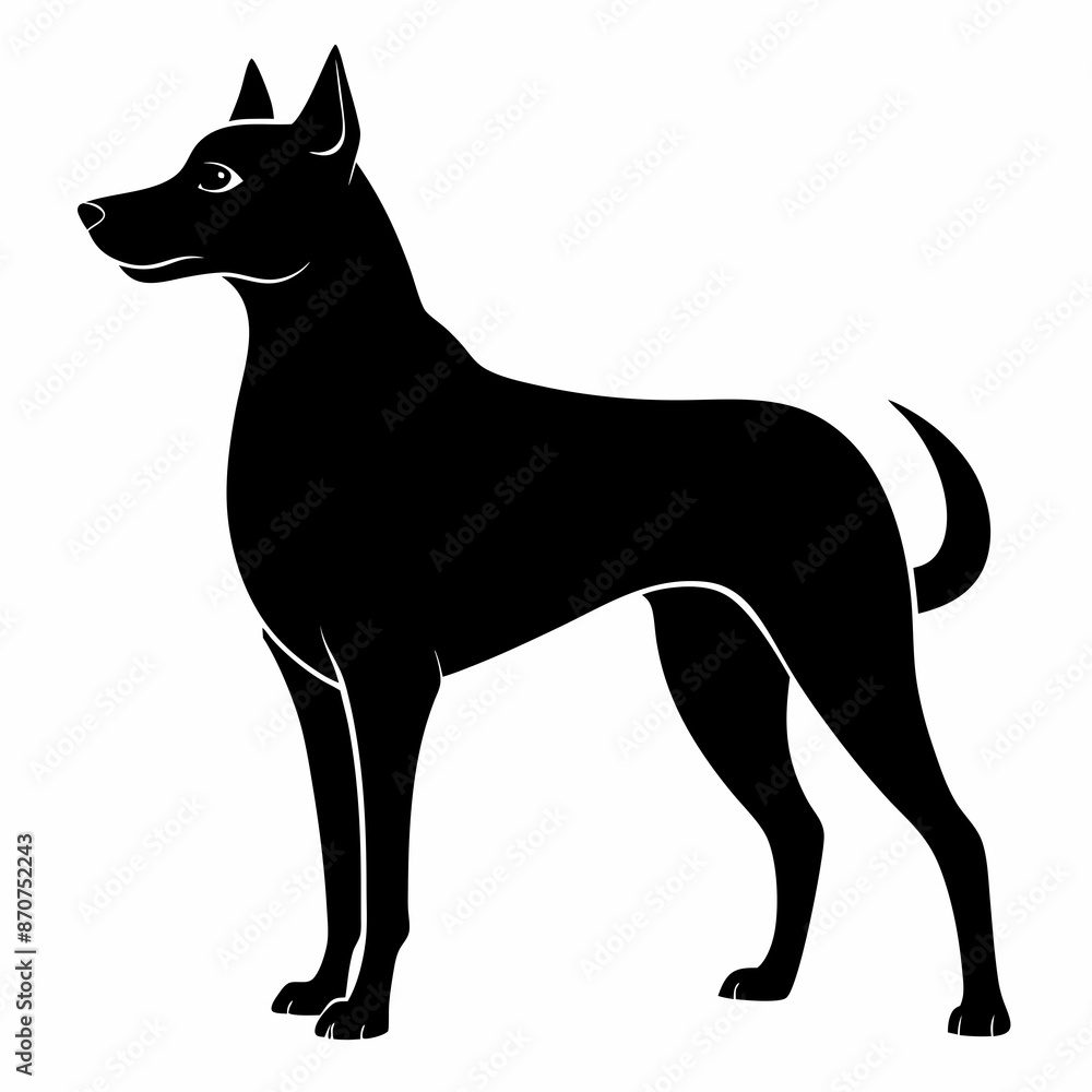 black dog vector file and Silhouette black dog vector file and Silhouette