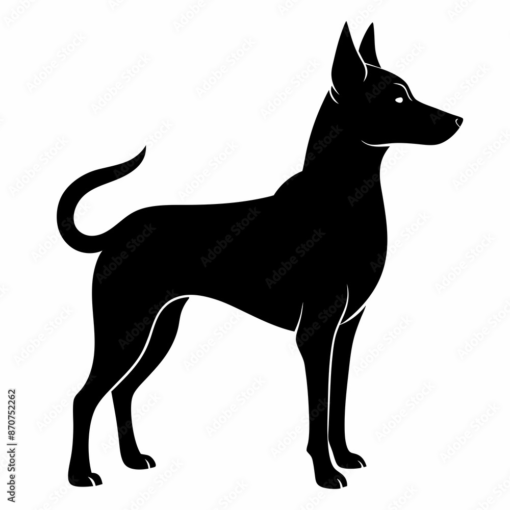 black dog vector file and Silhouette black dog vector file and Silhouette