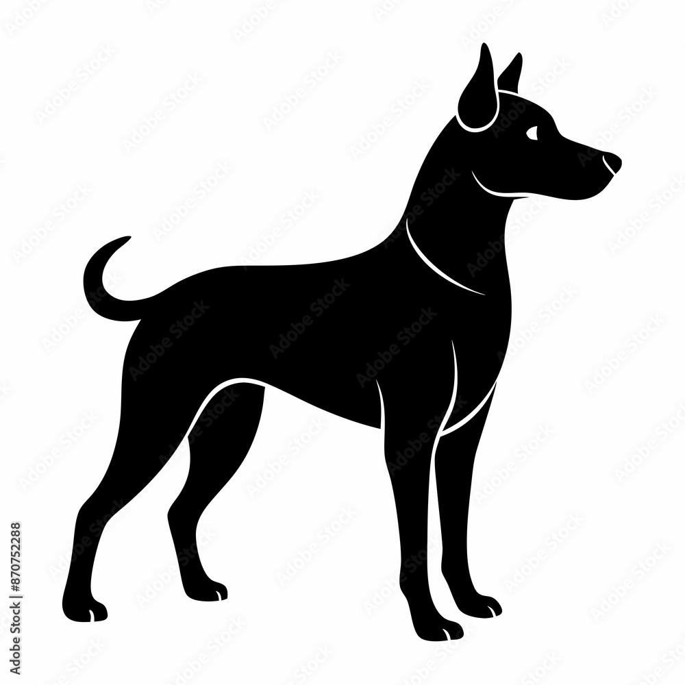 black dog vector file and Silhouette black dog vector file and Silhouette
