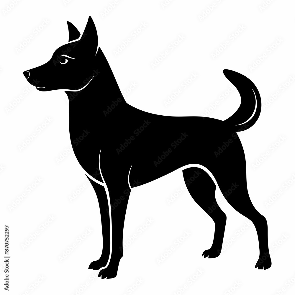 black dog vector file and Silhouette black dog vector file and Silhouette