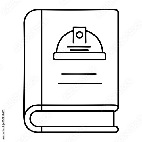 Book of Labour Law outline concept, vocational education Text vector icon design, Labor Day Symbol, 1st of May Sign,  International Workersstock illustration