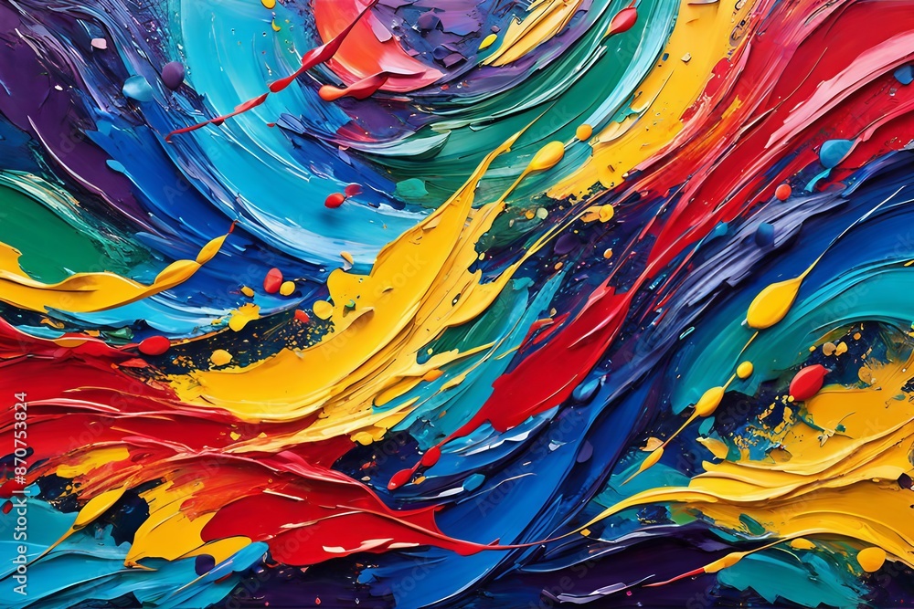 Abstract textured painting in rainbow colors Abstract textured painting in rainbow colors