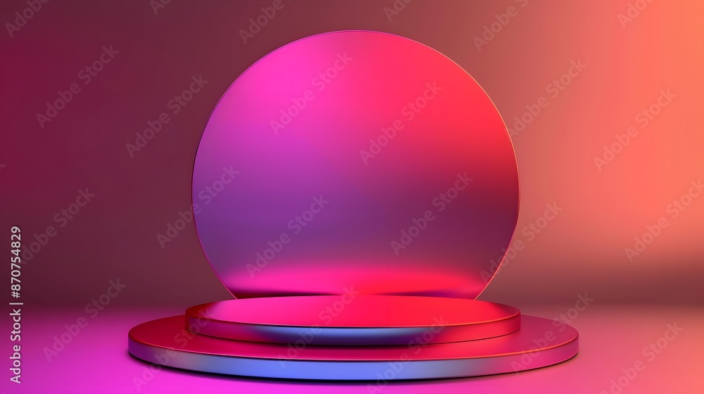 Abstract Colorful 3D Podium with Gradient Background. Abstract Colorful 3D Podium with Gradient Background.