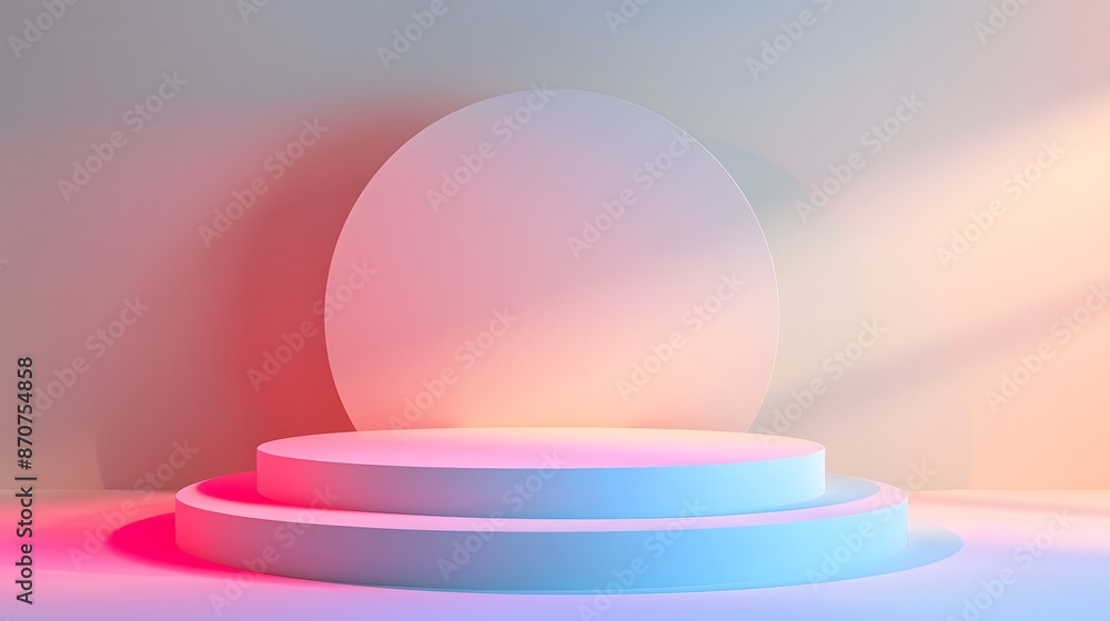 Abstract pastel background with podium Abstract pastel background with podium