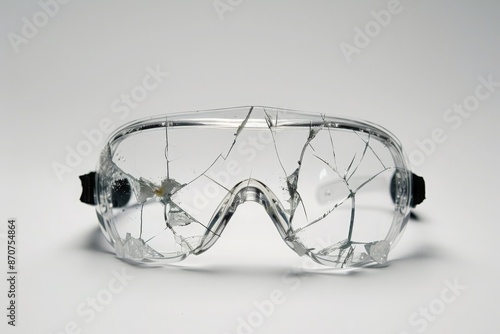 A low quality broken safety glass.