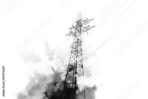 silhouette of a crane in the sky