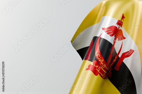 Brunei Flag Copy Space design 3d Illustration Stock Image  photo