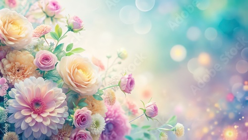 Soft focus pastel colored floral background image, soft focus, pastel colors, flowers, background, delicate, dreamy, ethereal