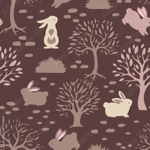 Cute Bunny Seamless Pattern
