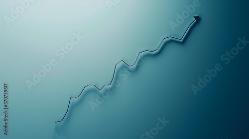 Minimalistic depiction of a single line graph climbing steadily, indicating incremental market growth with simplicity and clarity.