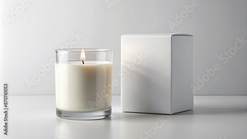 candle blank white packaging mockup