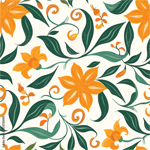 Seamless pattern with flowers and leaves. Floral pattern for wallpaper or fabric