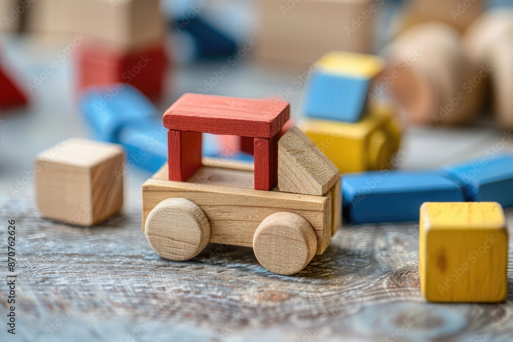 Wooden road cube constructor for childrens development. Wooden road cube constructor for childrens development.