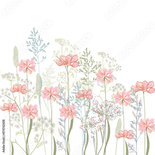 Illustration vector floral gentle flowers