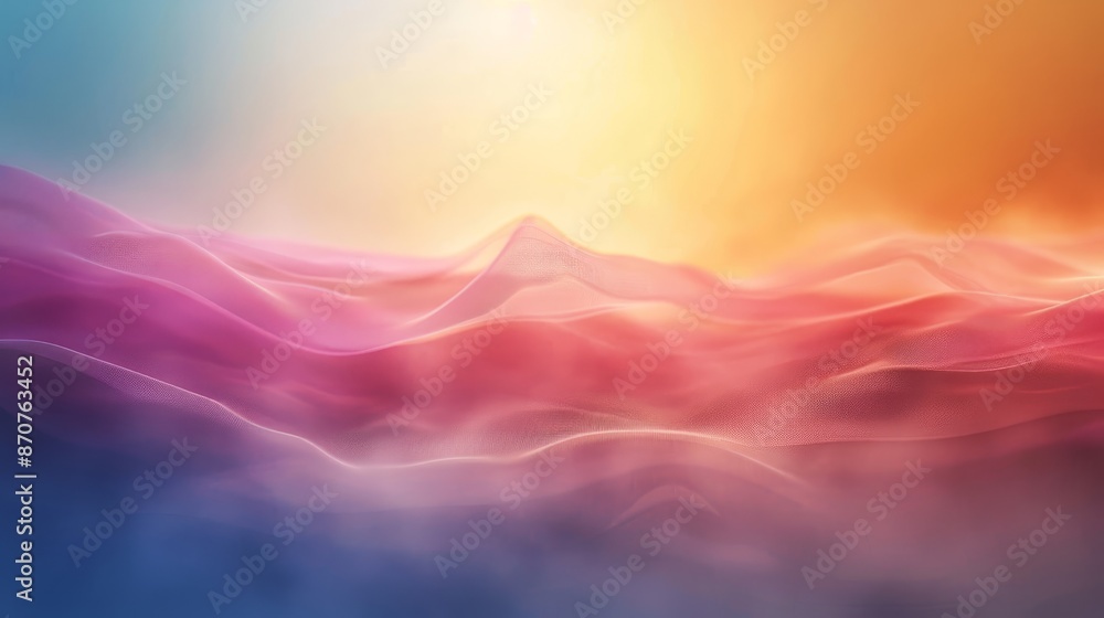 Abstract Wavy Landscape with Bright Colors - Digital art depicts a wavy landscape with a gradient of red, pink, blue, and yellow. - Digital art depicts a wavy landscape with a gradient of red, pink, b Abstract Wavy Landscape with Bright Colors - Digital art depicts a wavy landscape with a gradient of red, pink, blue, and yellow. - Digital art depicts a wavy landscape with a gradient of red, pink, b