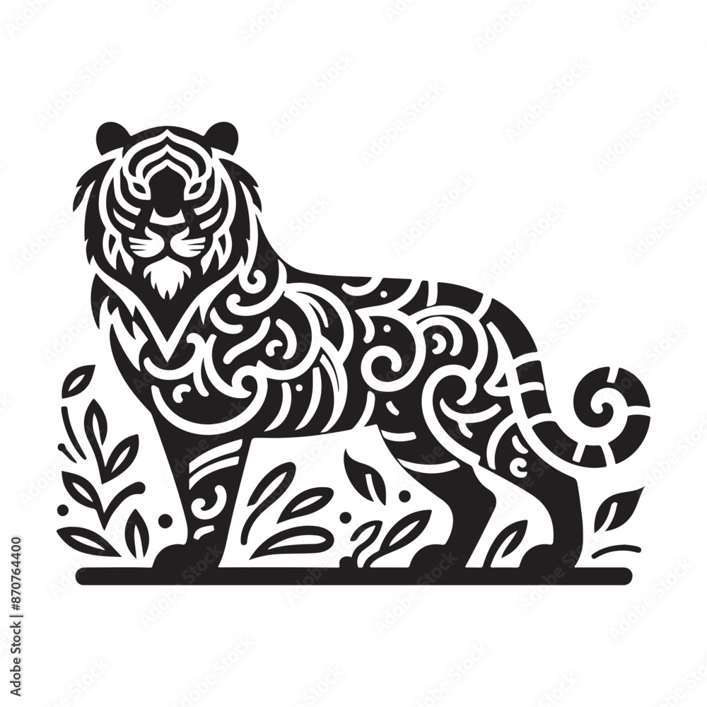 A Tiger Vector Art Illustration A Tiger Vector Art Illustration