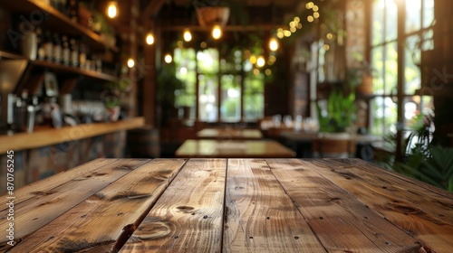 Wallpaper Mural Cozy Cafe Setting with Wooden Table Generative AI Torontodigital.ca