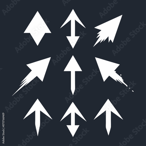Free Download A pattern of white arrows displayed on a black backdrop - GFXLoad