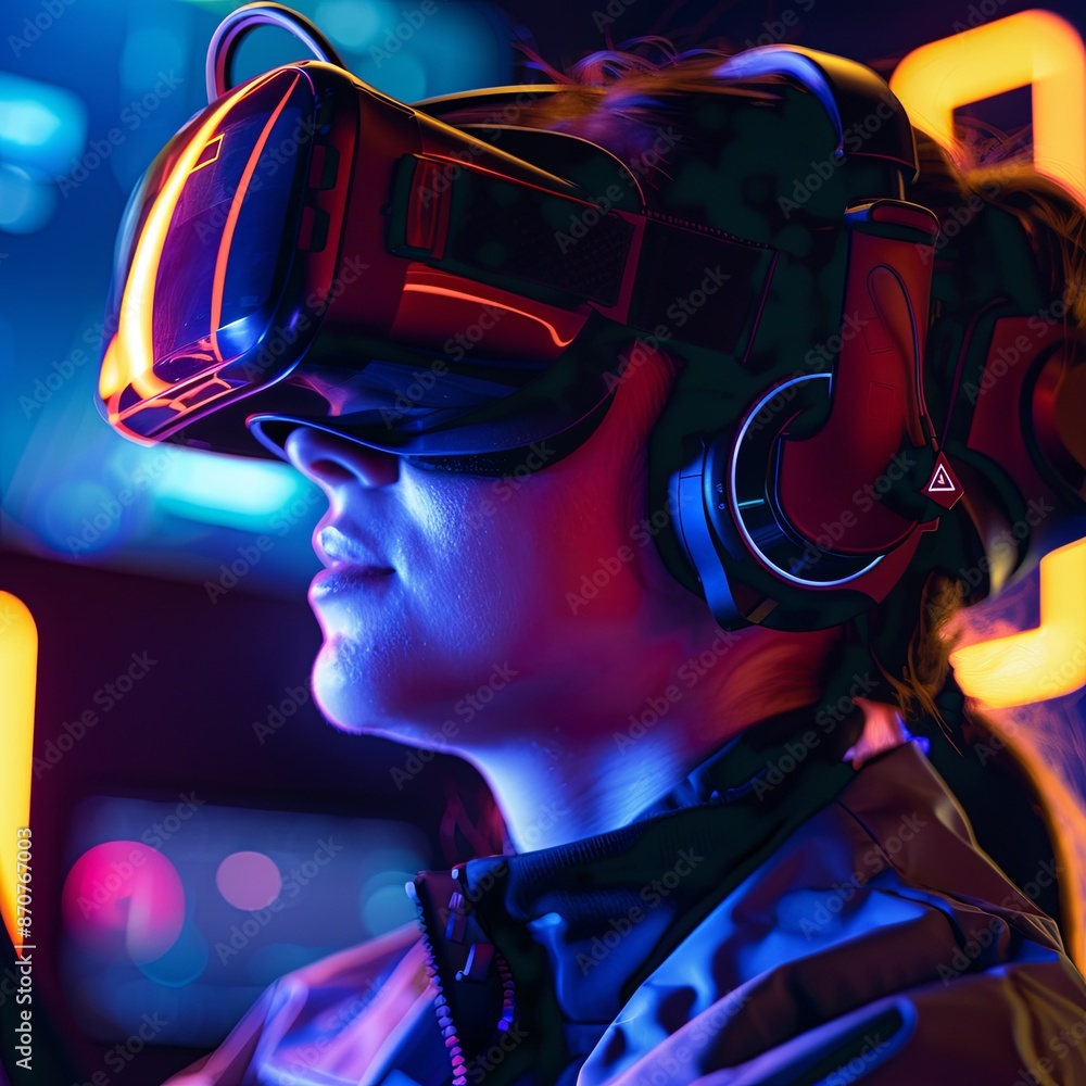 an image of a person using VR and AR googles an image of a person using VR and AR googles